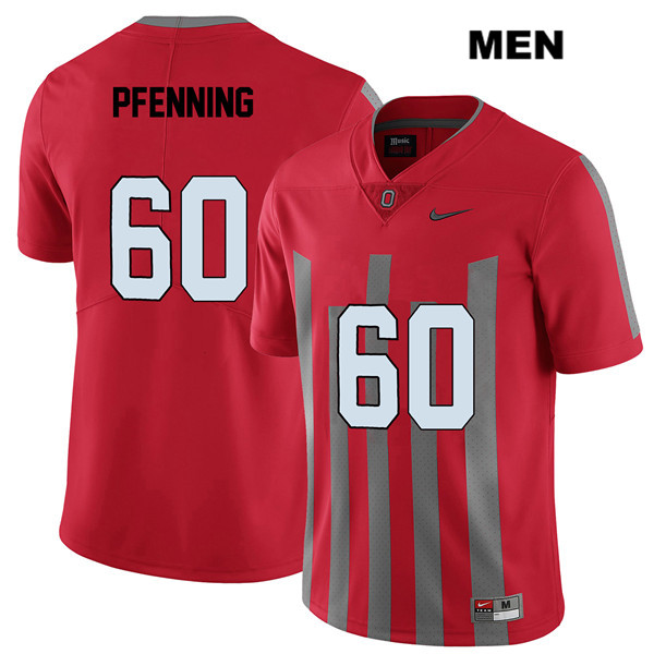 Ohio State Buckeyes Men's Blake Pfenning #60 Red Authentic Nike Elite College NCAA Stitched Football Jersey GY19Y41CD